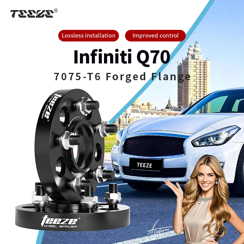 

Teeze 2/4 шт. 5x114,3 CB66,1 мм M12x1,25 Ступица Центральная черная кованая проставка для колеса для Infiniti Q70 Фланцевая пластина 15/20/25/30/35 мм