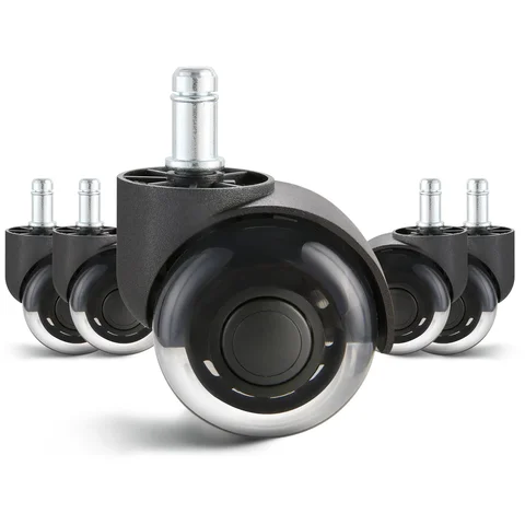 SucceBuy 2/3 inch Set of 5 Office Chair Wheels Replacement Computer Gaming Desk Universal Caster for Hardwood Floors and Carpet