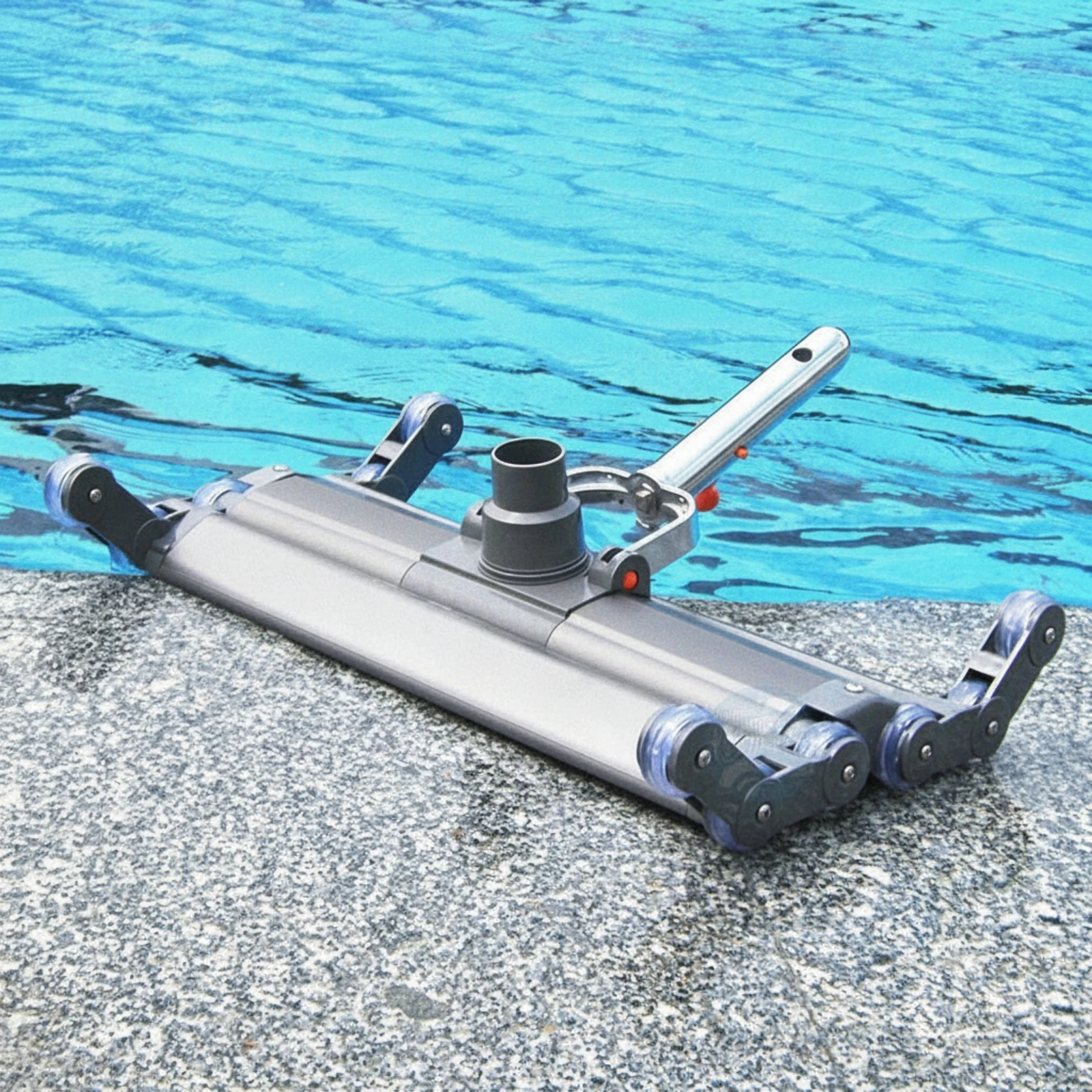 Pool Vacuum Head with Wheels Weighted Pool Vacuum Head Replacement Assembly Compatible Headbox Chemical-Resistant