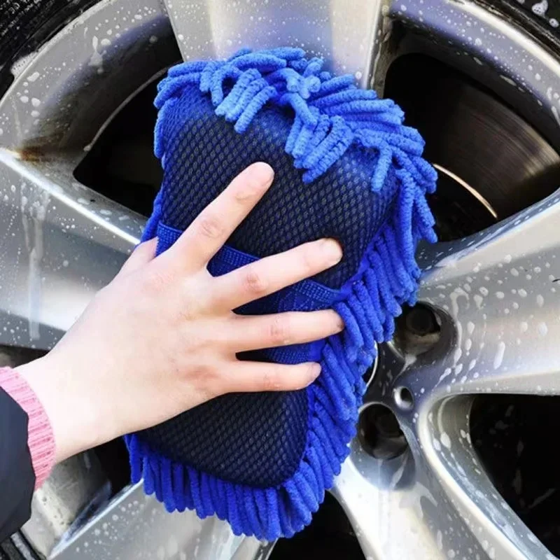 Washing Sponge Brush Soft Chenille Coral Fleece  Microfiber Washing  Brush Car Body Cleaning Water Absorbtion Brushes Detailing
