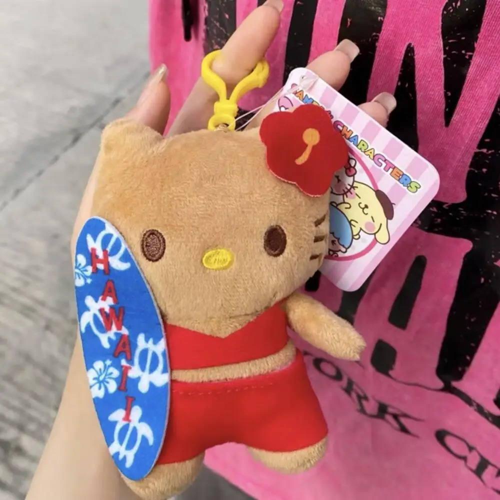Kawaii سانريو مرحبا كيتي أفخم قلادة الأزرق الداكن هاواي بيكيني المفاتيح الكرتون على ظهره اكسسوارات الديكور هدية عيد ميلاد