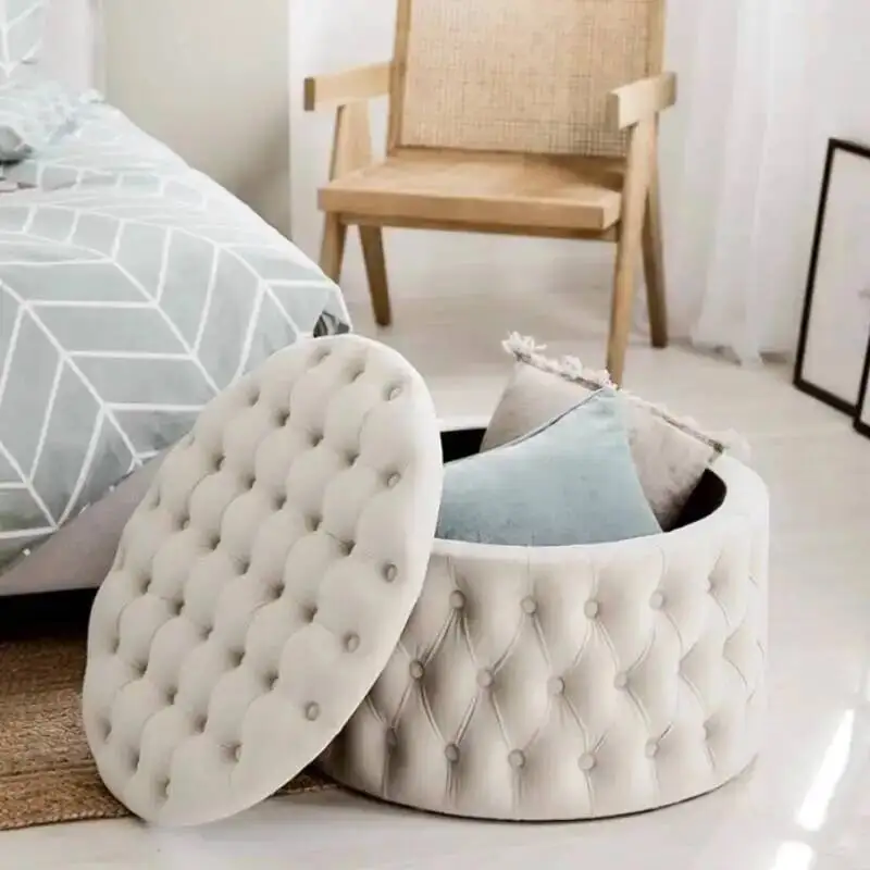living room seat Footrest home round Pedal stool Interior Office entryway storage Low chair tabouret design home furniture