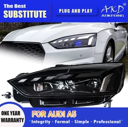 AKD Head Lamp for Audi A5 RS5 LED Headlight 2017-2021 Headlights A5 DRL Turn Signal High Beam Angel Eye Projector Lens