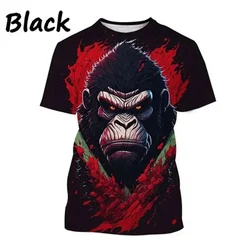 3D Printing T-shirt Animal Chimpanzee Round Neck Short Sleeve King Kong Pattern Men Women Fashion Casual Top Gorilla Tshirt