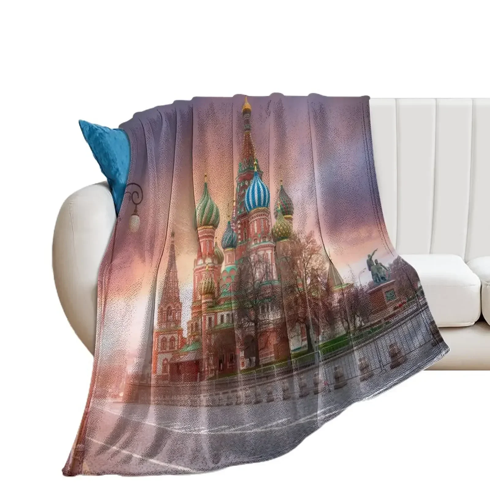 Saint Basil's Cathedral in Moscow, Russia Throw Blanket Soft Beds Blankets For Baby Blankets