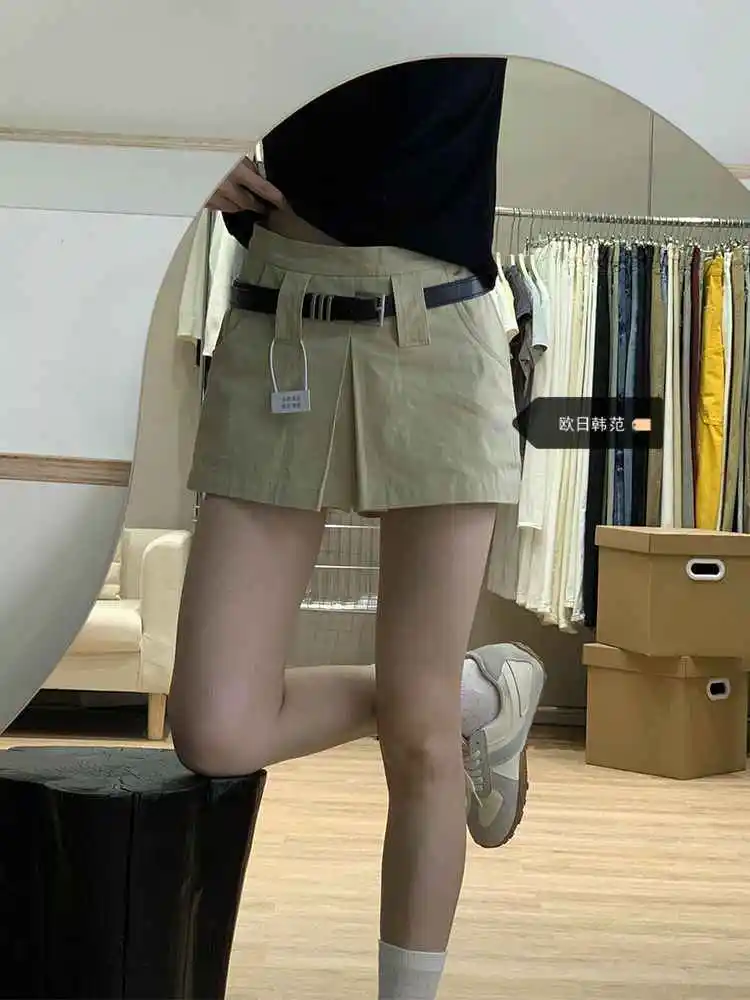 2025 Autumn Winter Women Korean Preppy Style Mini Denim Pleated Skirt High Waist 2000s Aesthetic Kpop Y2k Cleanfit Trendy New