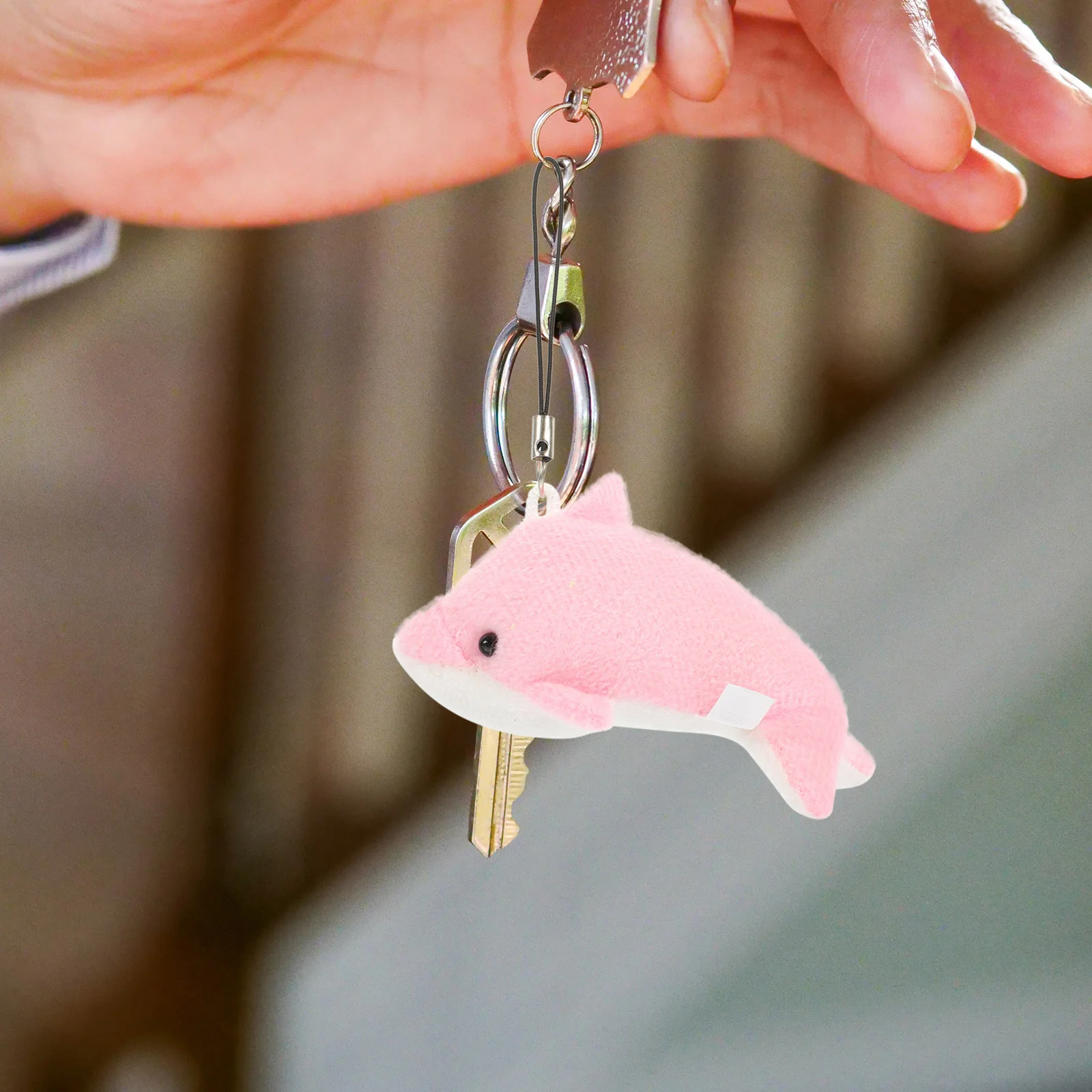 12 Pcs Key Ring Little Dolphin Bag Keychain Mobile Phone Pendant Hanging Stuffed Plush Wear-resistant Accessories