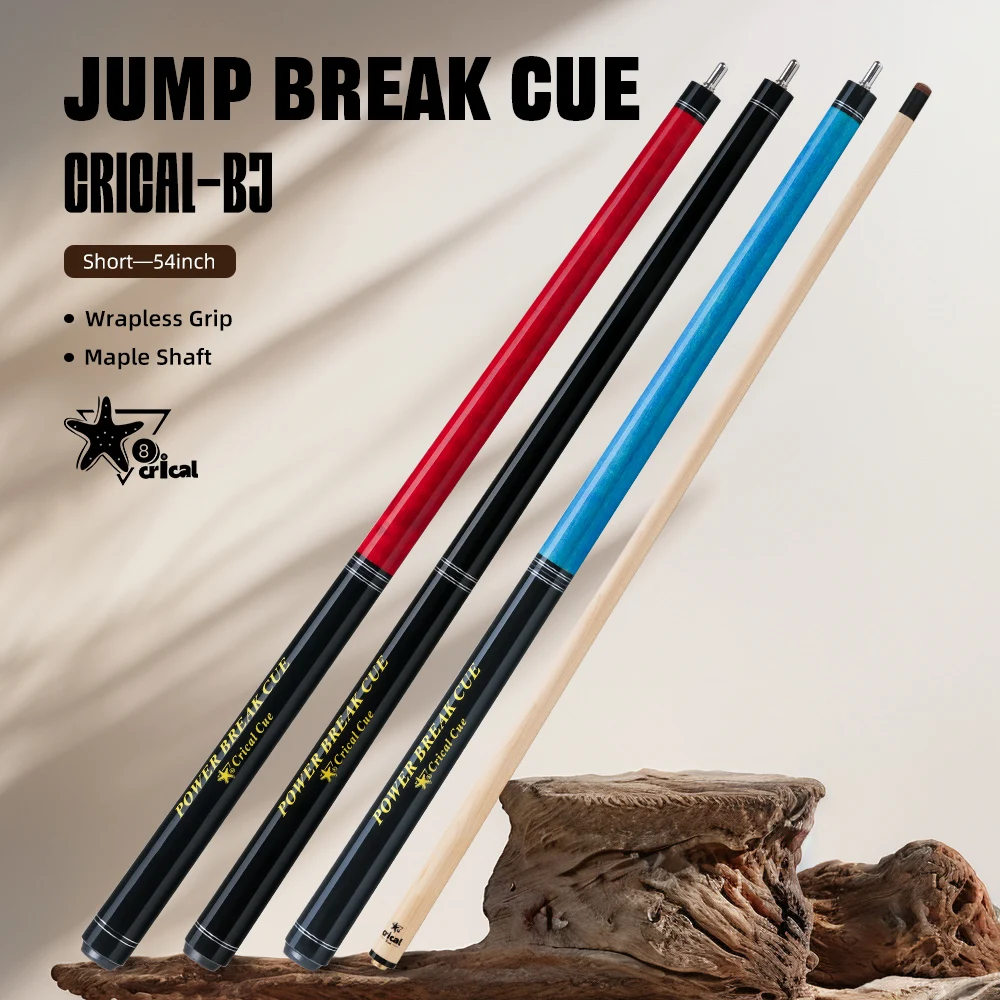 CRICAL Heavy Hitter Jump Break Cue 54 Inch 3-Piece Maple Shaft Break Cue 13.5mm Tip Professional Pool Billiard Cue