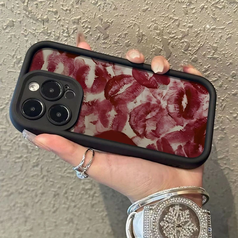 Coque de téléphone souple à motif imprimé à lèvres rouges, étui antichoc pour Xiaomi Redmi Note 14 Pro Plus 5G 13 12S 12 11 10 14C 13C 12C