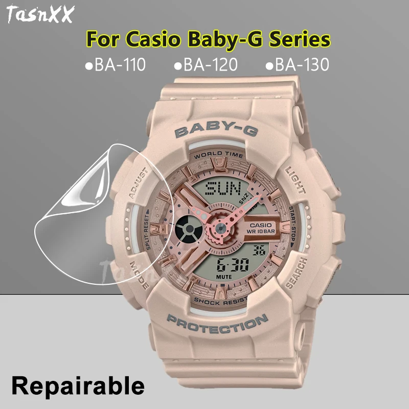 Ultra Clear Slim Screen Protector For Casio Baby-G BA-110 BA-120 BA-130 BA 110 120 130 Watch Soft TPU Repairable Film -Not Glass