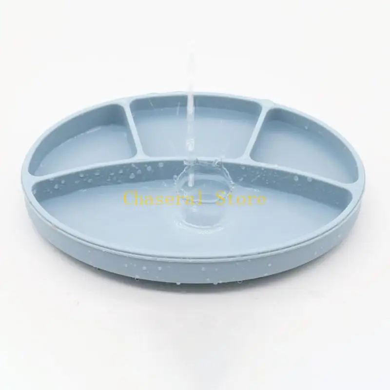E7CE Baby Suction Cup Bowl Divided Dinner Plate Infants Learning Feeding Dish Non-toxic Silicone Color Bowl