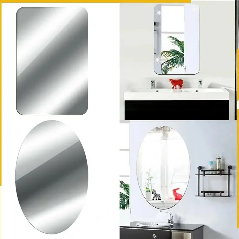 

Mirror Wall Sticker Rectangle Self Adhesive Room Decor High Quality Furniture Films Mirror Foil 50X50cm