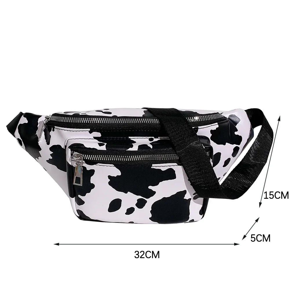 Women Stylish Animal Printing Messenger Bags Women Casual PU Leather Canvas Waist Packs Zipper Single Strap Chest Bags