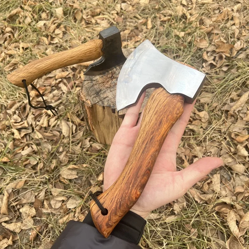New Outdoor Mini 65 Steel Hand Forged Axe with Qinggang Wood Handle Convenient Camping and Hiking Portable EDC Hand Tool