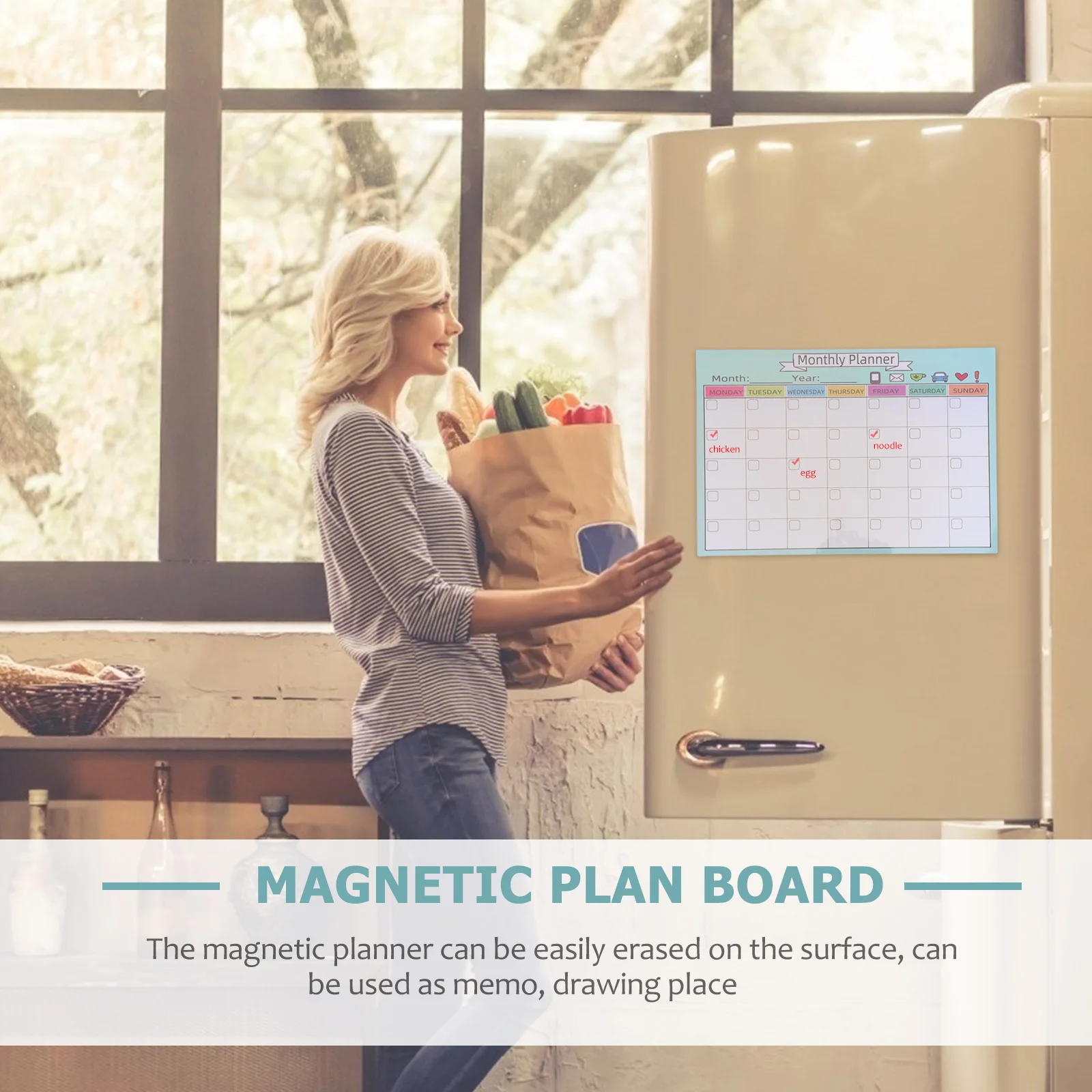 

Monthly Schedule Refrigerator Board Calendar Home Magnetic Plan Table Sticker Menu Note