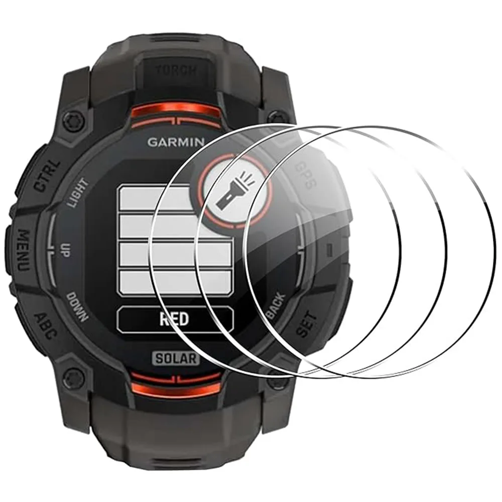3 قطعة فيلم مشاهدة ل Garmin Instinct 3 AMOLED/الطاقة الشمسية 45 مللي متر/50 مللي متر المضادة للخدش الزجاج المقسى فيلم أفلام الشاشة الكاملة