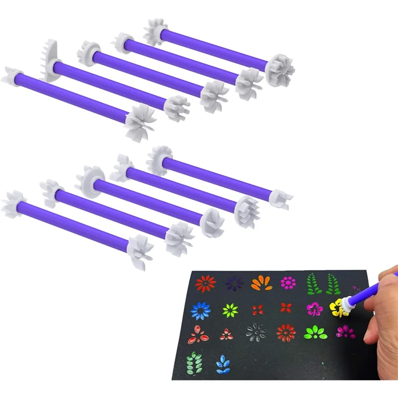 ABDJ-Flower Petal Tools For Dot Painting 20 Petal Shapes Mandala Art Tools For Rock Embossing Tools