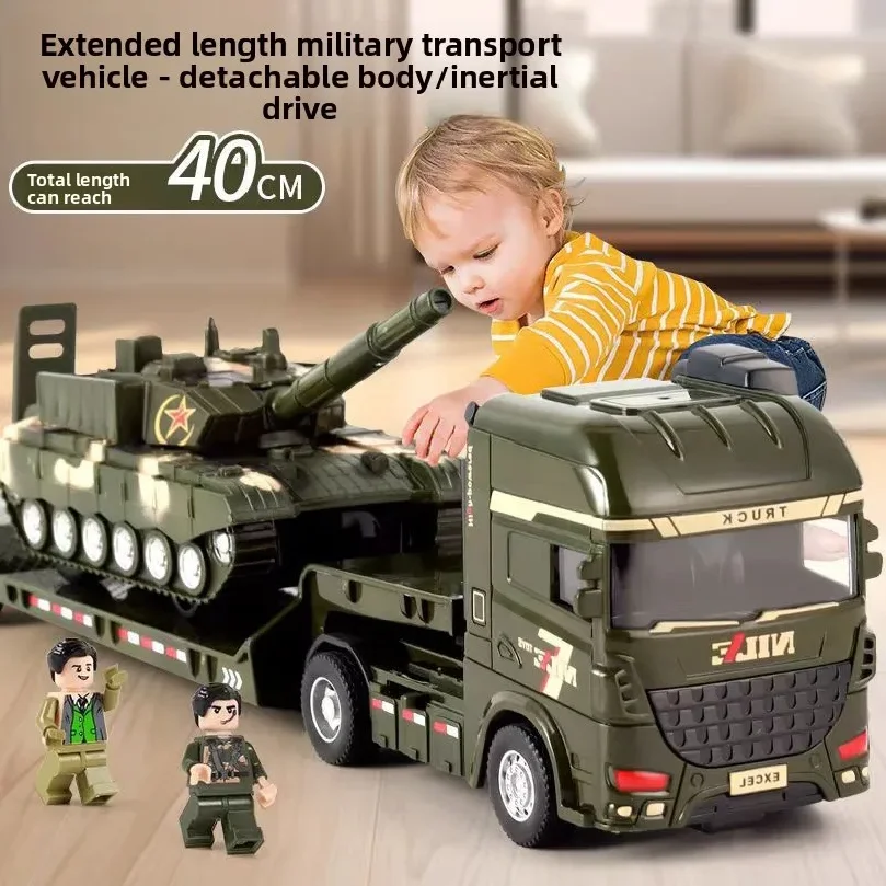 Scale-carrier Container Engineering Set Vehicle Excavator Transport Truck Model Inertial Car Education Toys Gift for Children