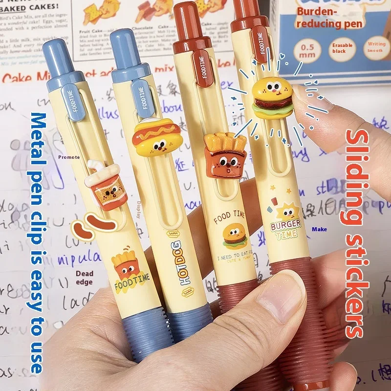 Back To School 4pcs/Set Erasable Gel Pen Quick Drying 0.5mm Black/Blue Smooth Ink Pen Student Stationery Office Supplies Gifts