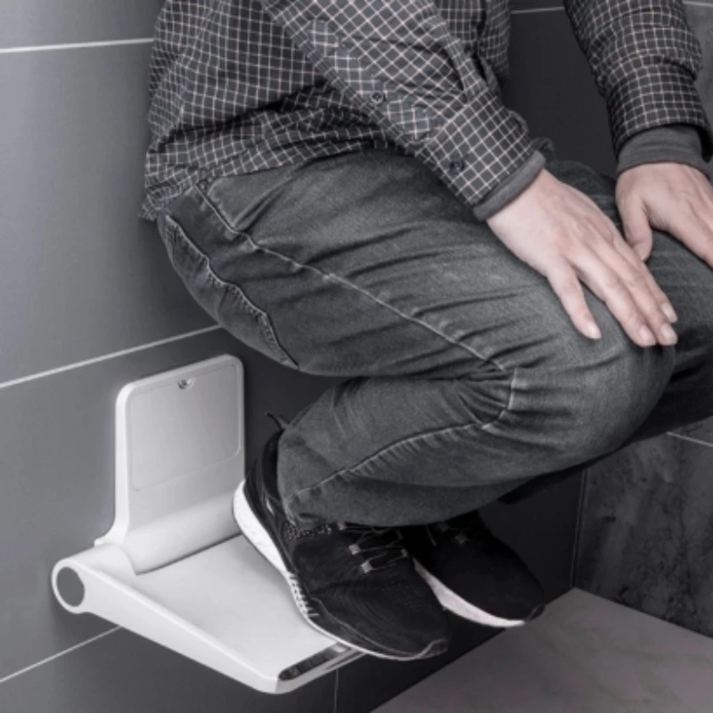 Slim Foldable Wall-Mounted Chair Anti-Slip Entryway Shoe Bench Bathroom Shower Seat for Hallway