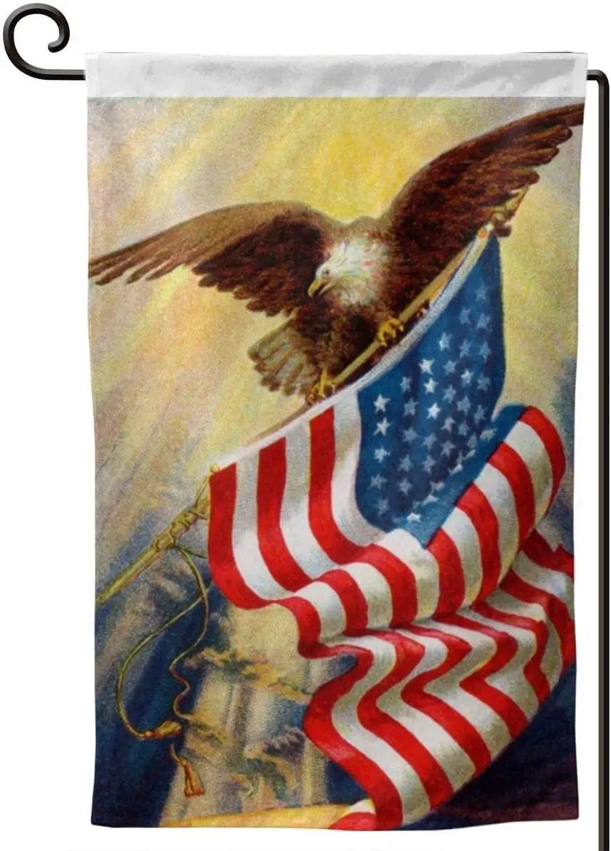 Винтажный Мемориальный День Флаг США Декоративный Флаг для сада двусторонняя печать 4 июля американский праздник с лысовым орлом