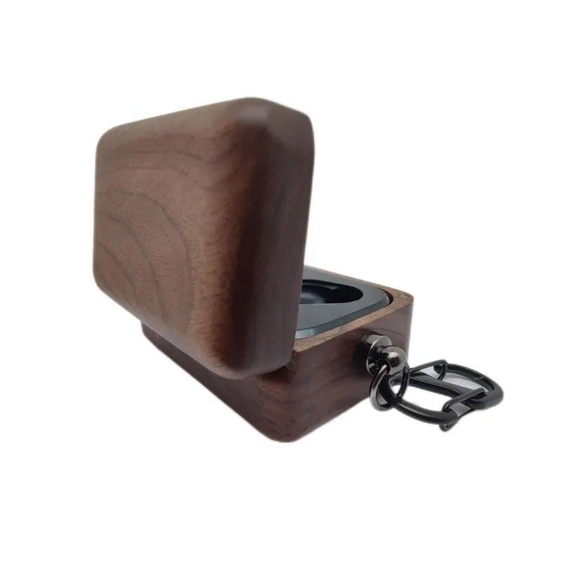 For Sennheiser MOMENTUM True Wireless 3 4 Wireless Bluetooth Headset Solid Wood Walnut Protective Cover Shockproof Hard Case