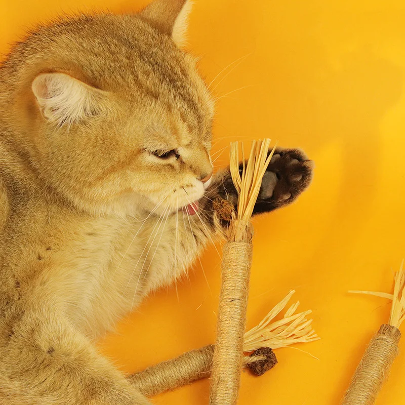 

Pet Teeth Grinding Stick in Stock Lafite Grass Teasing Cat Wooden Sky Liao Stick Chewing Teeth Self Hi Pet Snack Wholesale