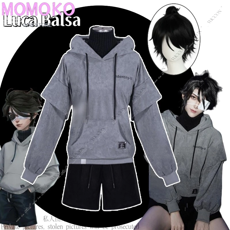 

Luca Balsa Game Identity V Prisoner Cosplay Costume Esports Hoodie Daily Uniforms Luca Balsa Wig Men Halloween Party Cos Suit