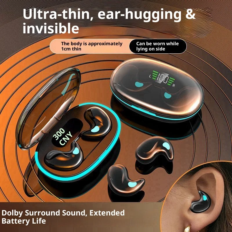 

Sleep Bluetooth Earphones Ultra-thin Invisible Wireless Semi-in-ear Design Earbuds Long Battery Life Intelligent Noise Reduction