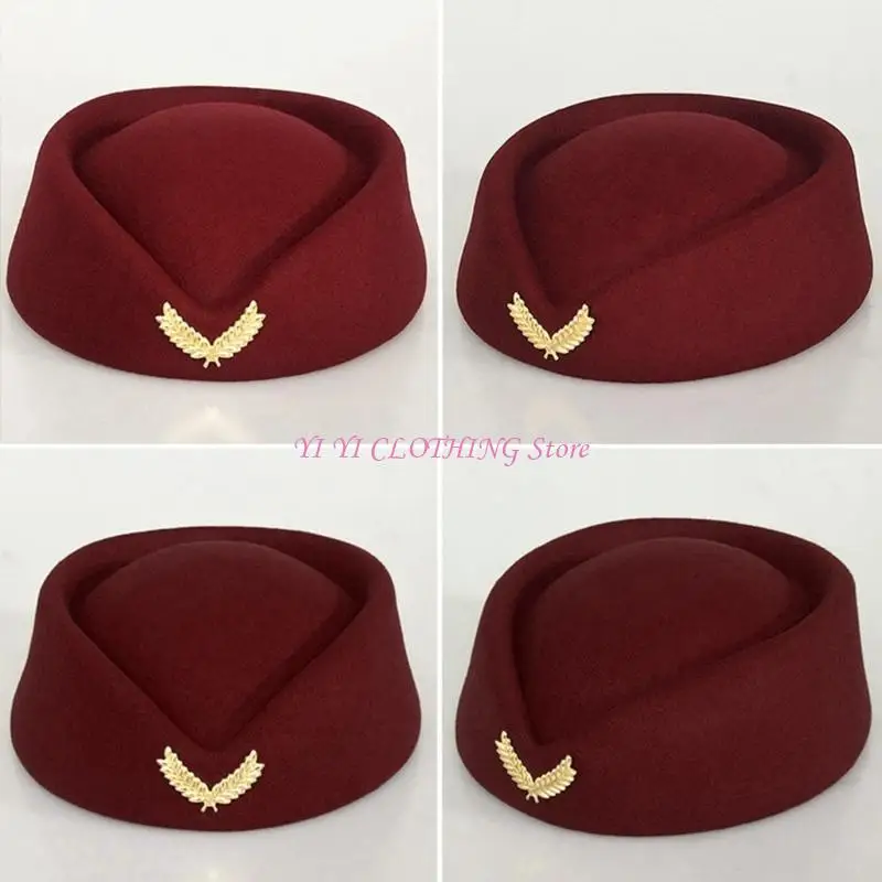 N5KF Air Hostess Hat for Halloween Cosplay Costume Accessories for Building Property