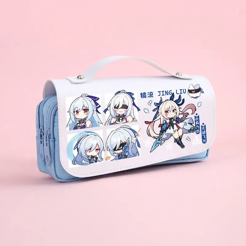 Honkai-Sac à Crayons Star Rail Jingliu, Sacoche de Rangement de Grande Capacité, Boîte d'Acquisition, Cadeau Lolita