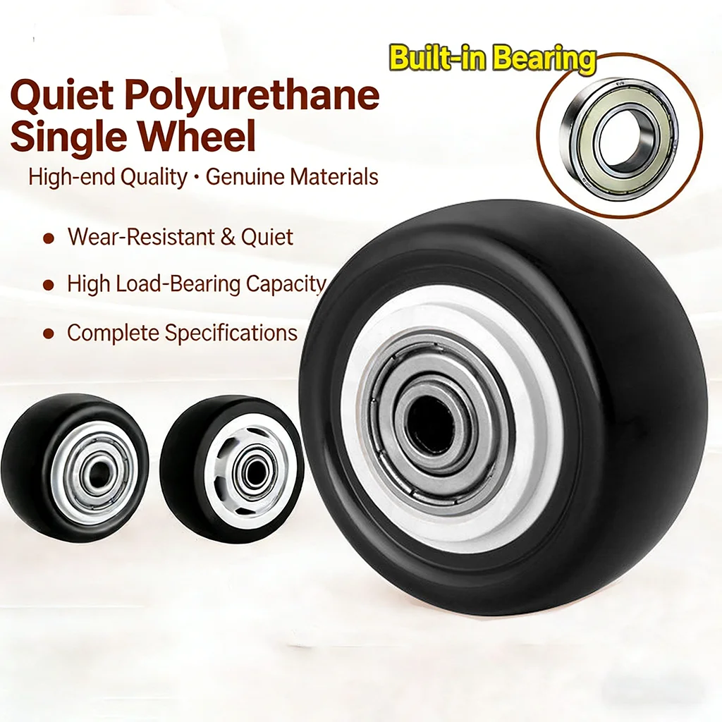 1-4PCS  1.5/2/2.5/3-inch Gold Diamond Single Wheel PU Bearing Swivel Castor Small Wheel Swivel Wheel Accessories