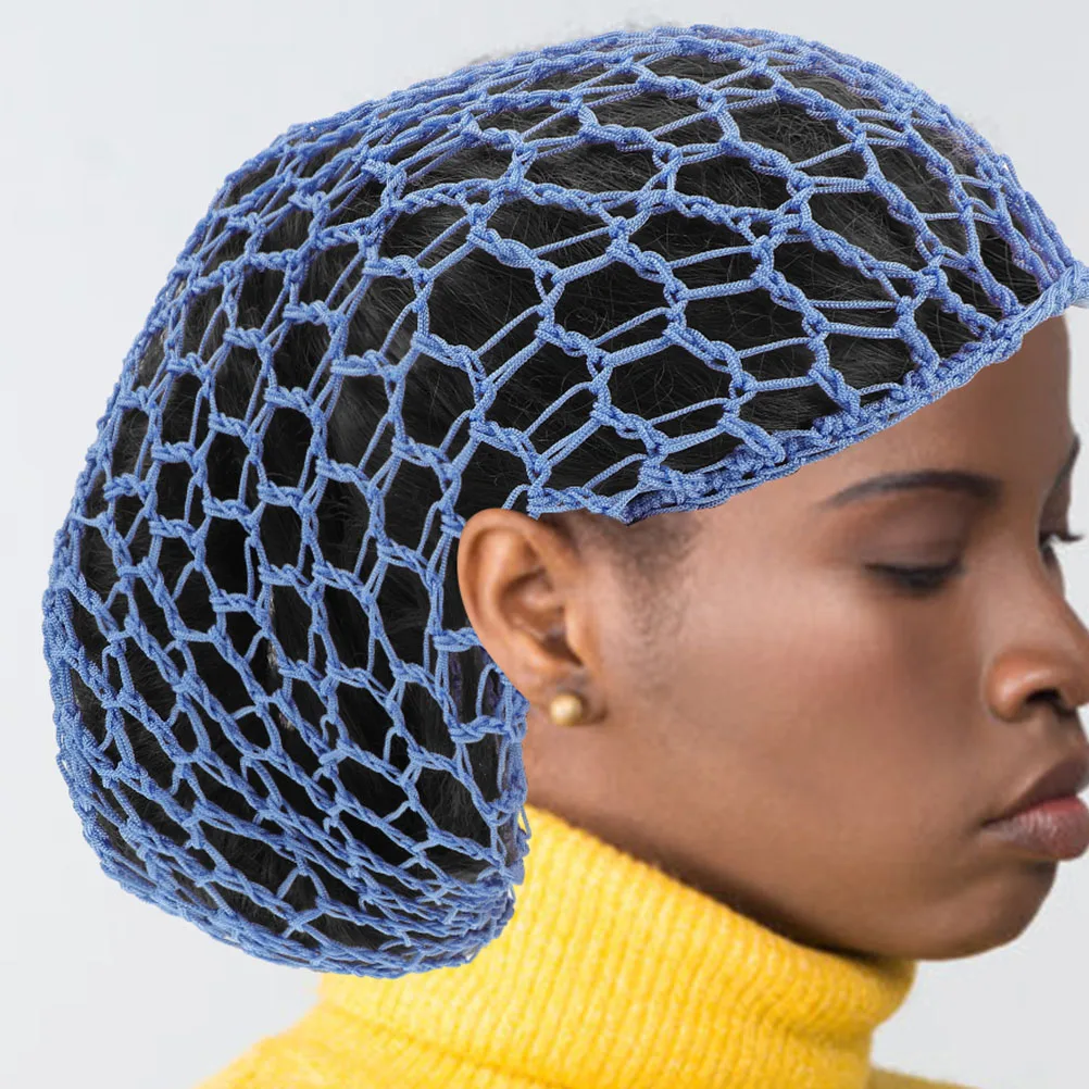 

4pcs Mesh Crochet Net Thick Soft Breathable Hairnets For Sleeping Night Women Long Hair Cap Wrapping Cover Bathing Lounge Hair