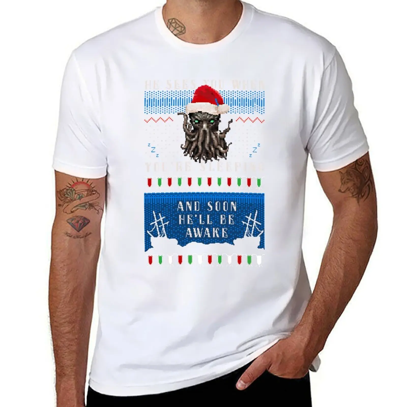 

Cthulhu Ugly Christmas Sweater T-Shirt t shirt man luxury funny t shirts cotton T-Shirt