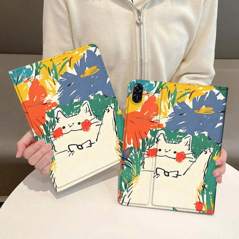 

Cat Flower Sea Illustration For Honor Magic Pad 6 7 X8 V6 V7 Pro V8 X9 8 V8 9 13 X8a 2 V9 GT X9a X9 GT2 13.3 Inch Tablet Case