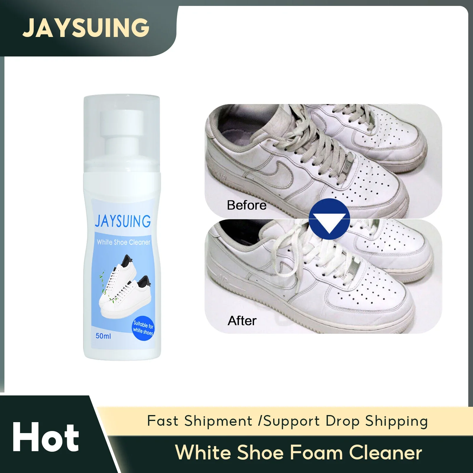 

White Shoe Foam Cleaner Portable Wash-Free Decontamination Sneaker Brightening Fast Stains Removal Whitening Shoes Washing Agent