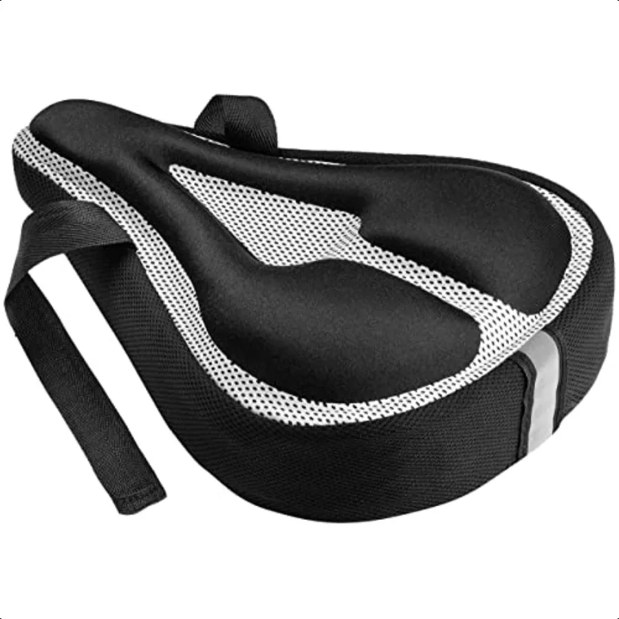

: Gel Bike Seat Cushion Cover for Comfort fits Seats up to 11x8 in and Universal Motorcycle and Bike Phone Holder (fits Phones