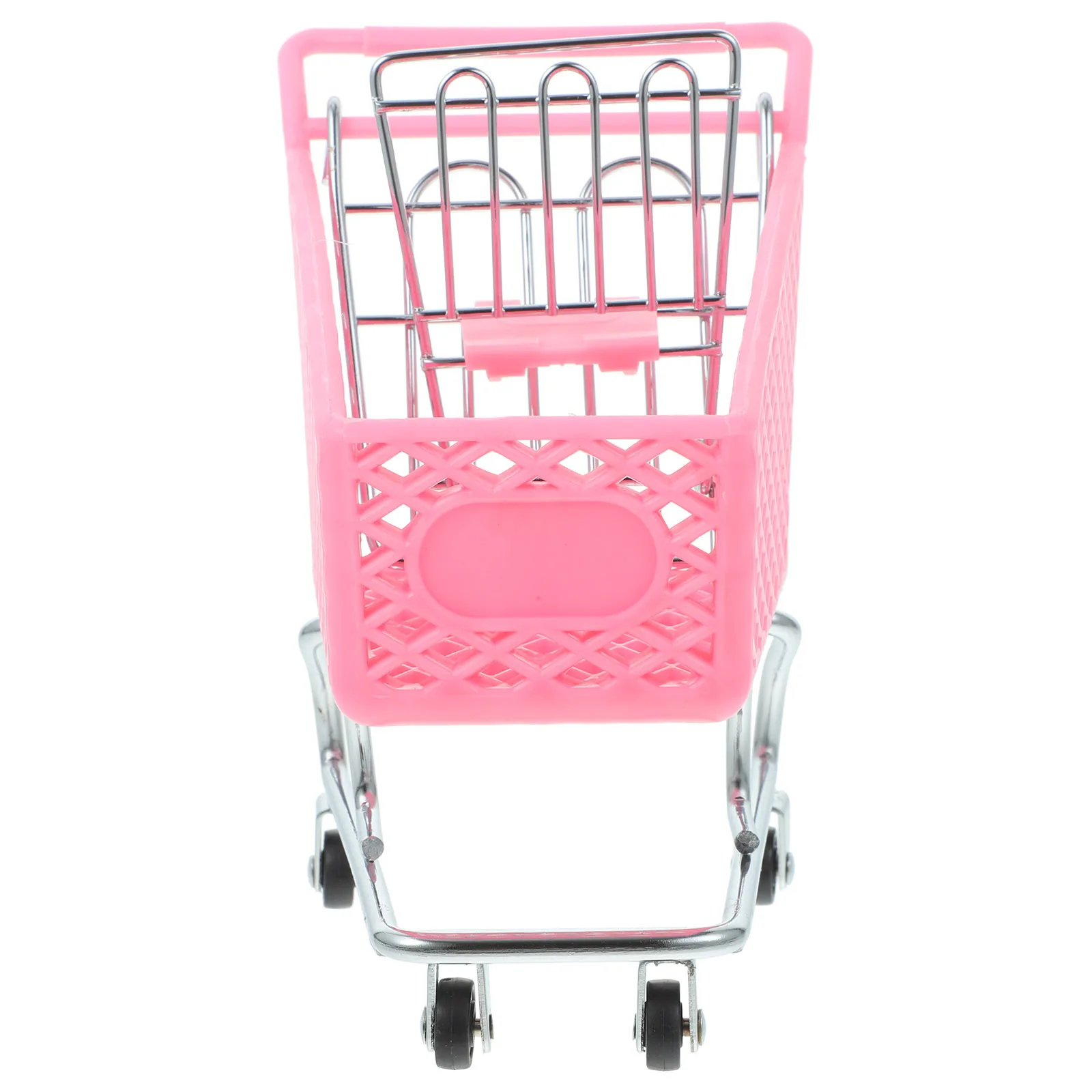 Mini panier de courses en fer, panier de rangement, organisateur de bureau, couleur aléatoire, artisanat créatif en métal, outil de chariot utilitaire pour Table