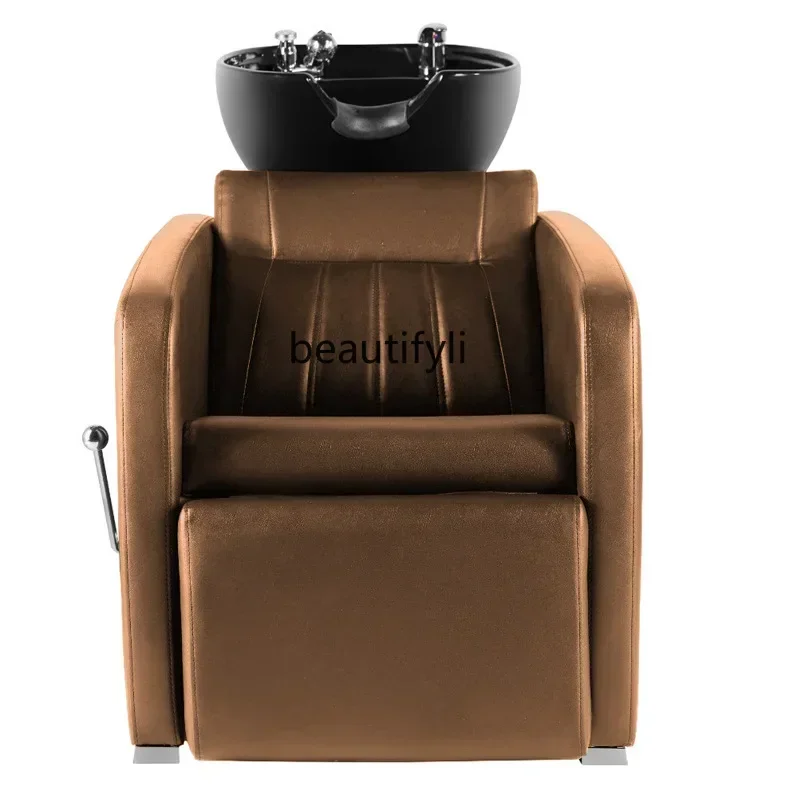 

Retro Sitting Shampoo Chair Barber Shop for Hair Salon Lying Half Flush Hair Salon Hair-Washing Chair