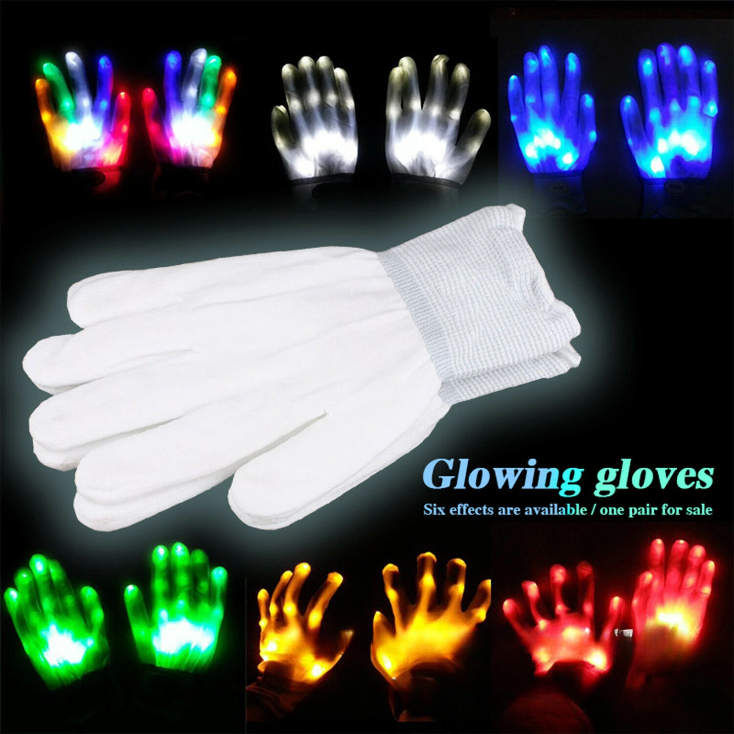 LED Gloves, Neon Lights, Luminous Halloween Party Lights, Luminous Stage Costumes, Decorative Props, Christmas Supplies