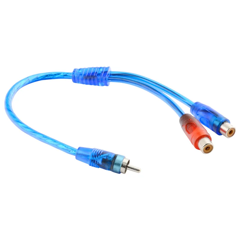 High Quality Car MP3 Audio RCA 1 Male To 2 Female Y Splitter Cable Adapter Cord Converter Car AUX Amplifier Car Speaker Adapter
