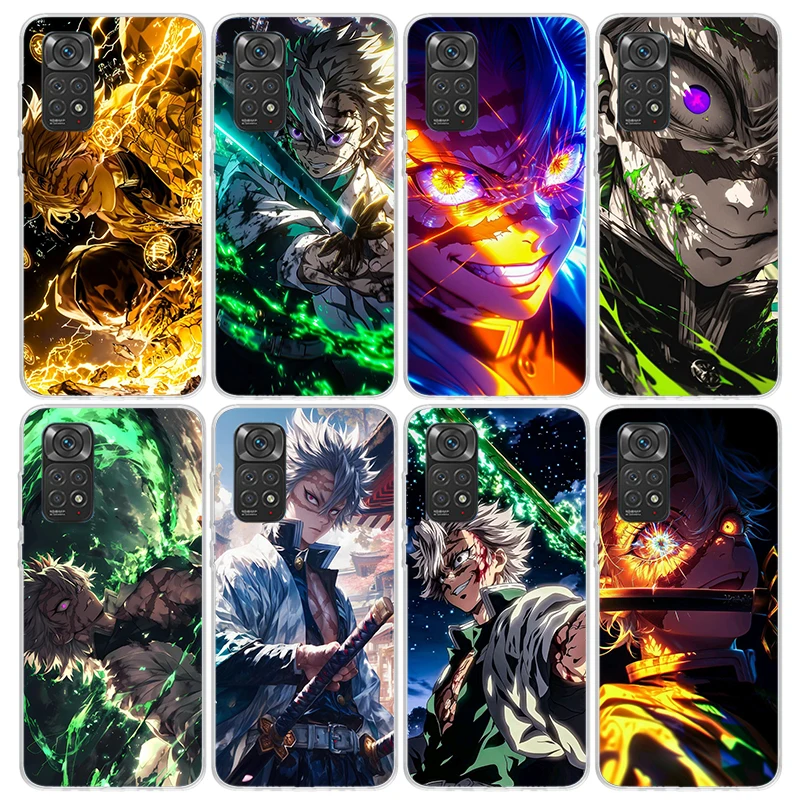 Funda de teléfono Demon Slayer Shinazugawa Sanemi para Xiaomi Redmi Note 10 11 12 13 14 Pro Plus 11S 12S 11T 11E 10S Note14 TPU suave Bac