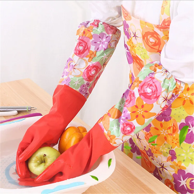 

Kitchen Cleaning Dishwashing Gloves Thickened Non-slip Laundry Gloves Thickened Waterproof Multipurpose Household Gloves LC474