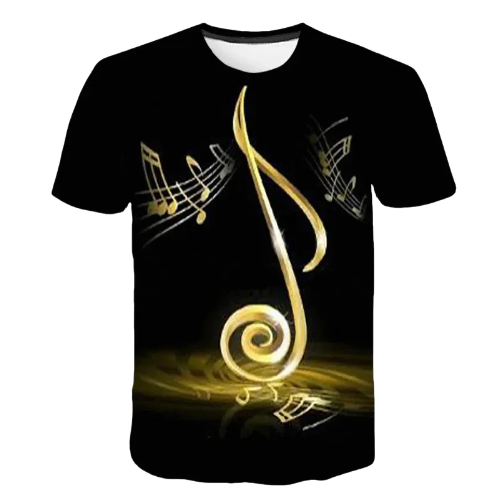 

Music Note Pattern T Shirt Man Fashion 3D Printed Oversized T-Shirt Short Sleeve Tshirt Crew Neck Tee Tops Man Designer Clothes
