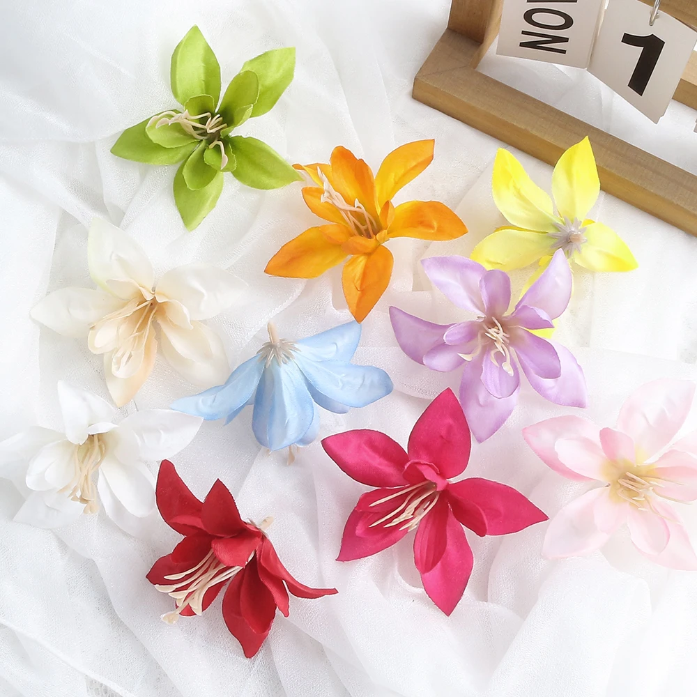 Flores de seda artificiais Cabeça, Flores falsificadas, Home Decor, Casamento, Decoração de Casamento, DIY Craft, Guirlanda Acessórios, 8cm, 10 Pcs, 20Pcs