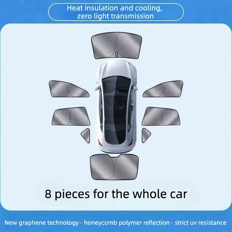 For Avatr 07 2024-2026 Models Ice Crystal Graphene Privacy Side Window Sunshade Heat Insulation Car Interior Accessories