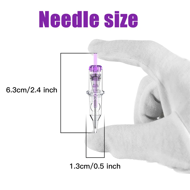 50pcs/Box Tattoo Mixed Size 3RL/5RL/7RL/5M1/9M1 Sterilized Cartridge Needles Permanent For Tattoo Machine Supply 0.35mm