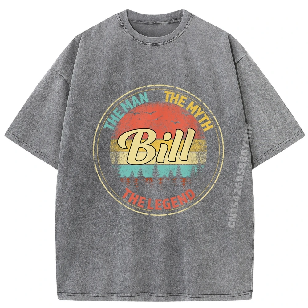 

Хлопковые топы Bill The Myth, футболки, идея подарка, мужская футболка с надписью, семейная футболка большого размера в стиле ретро, стираная футболка с коротким рукавом