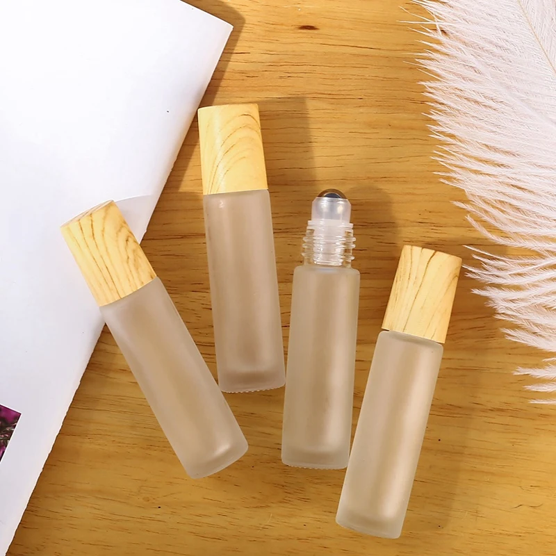 AB15-10Pcs Roll-On ขวดขนาดเล็กบรรจุเครื่องสําอางขวดน้ําหอมคอนเทนเนอร์ของเหลว Roll-On ขวดสําหรับเดินทาง