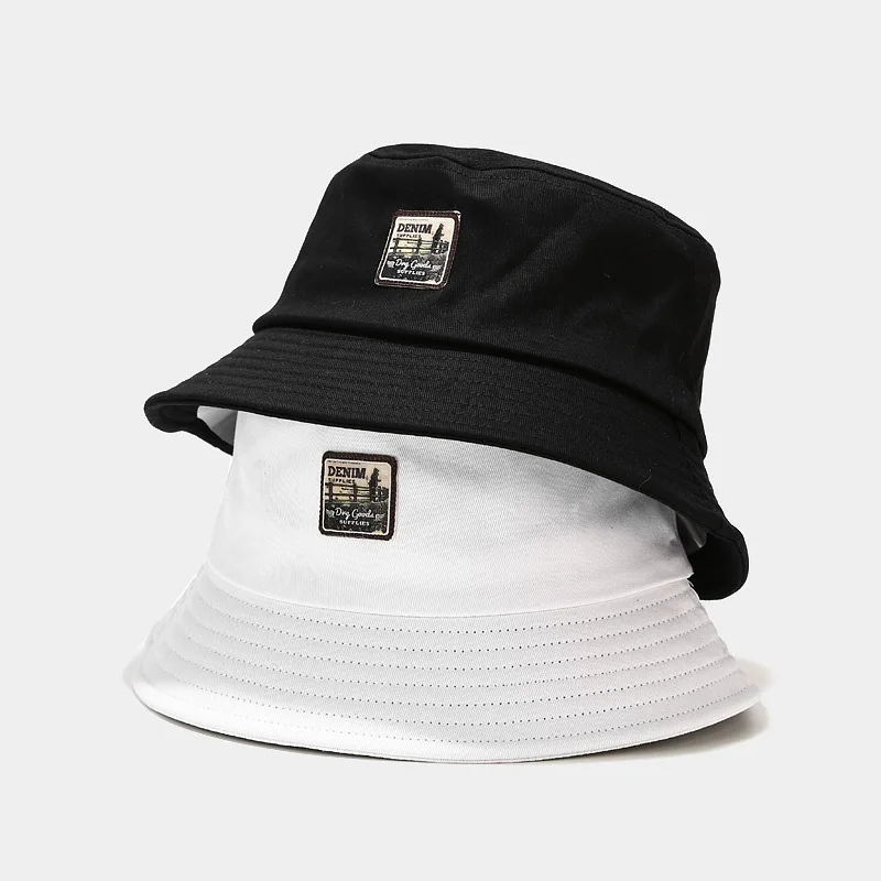 

Vintage Unisex Label Bucket Hats for Men Women Casual Foldable Fishermen Caps Hip Hop Outdoor Street Sunscreen Panama Hat